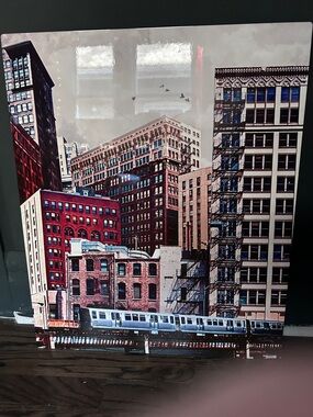 Urban Skyline Wall Art Glossy Print Collage 19.25” x 23.75” Matt Jarosz, Chicago